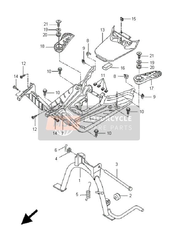 Yamaha CW50L BWS 2007 Supporter & Repose Pieds pour un 2007 Yamaha CW50L BWS